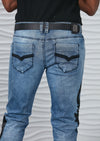 Blue Laser Baroque Motif Jeans