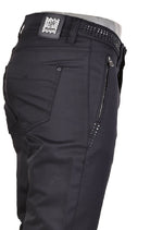 Black Studded Stretchy Zipper Pants