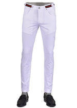 White Red Green Ribbon Stretch Pants
