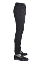 Black Silver Buckle Zipper Pants