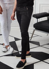 Black Silver Buckle Zipper Pants