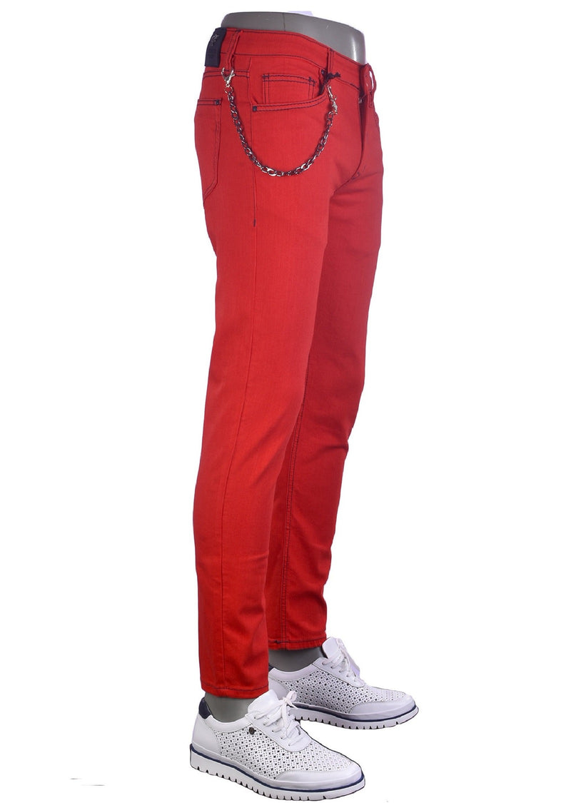 Red Luxe Slim Fit Jeans