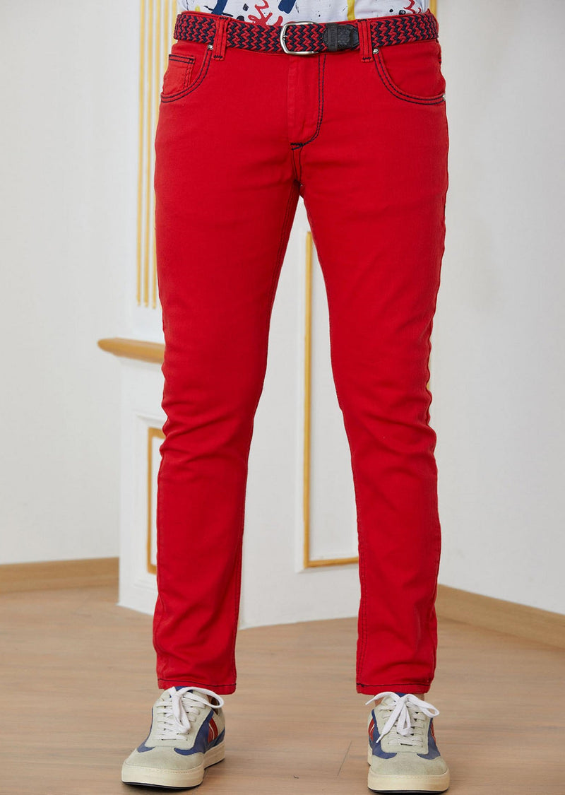 red skinny jeans mens