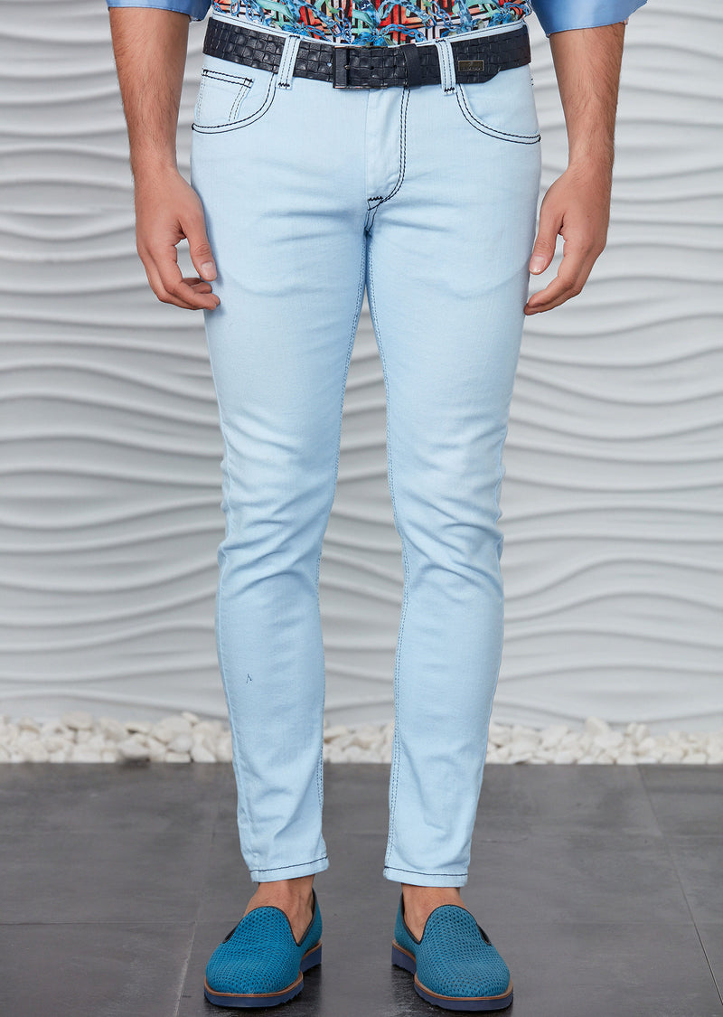 Baby Blue Luxe Slim Fit Jeans