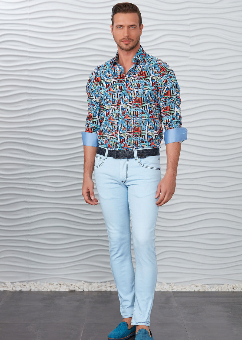 Baby Blue Luxe Slim Fit Jeans