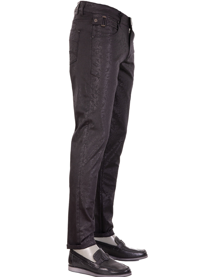 Black Paisley Tech Studded 2-Pcs Suit