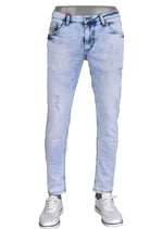 Blue Pleat Detailed Jeans