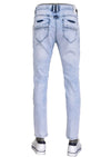 Blue Pleat Detailed Jeans
