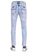 Blue Pleat Detailed Jeans