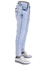 Blue Pleat Detailed Jeans