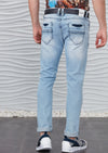 Blue Pleat Detailed Jeans