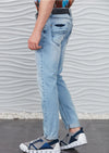 Blue Pleat Detailed Jeans