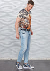 Blue Pleat Detailed Jeans
