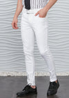 White Ankle Zipper Jeans