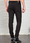 Black D-Buckle Leather Tech Pants