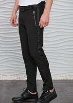 Black Side Studded Stretchy Pants