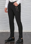 Black Gold Vertical Zipper Pants