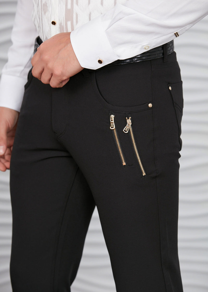 Black Gold Vertical Zipper Pants – MONDO Menswear