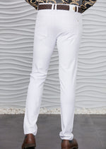 White Gold Vertical Zipper Pants