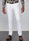 White Gold Vertical Zipper Pants