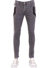 Gray Mesh Detailed Pants