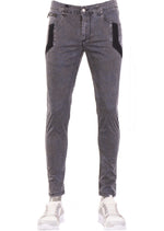 Gray Mesh Detailed Pants