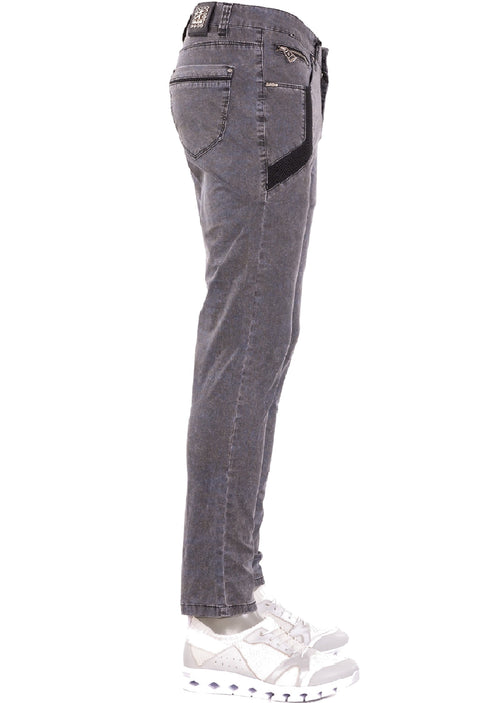 Gray Mesh Detailed Pants