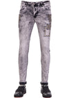Gray Washed Studded Luxe Jeans