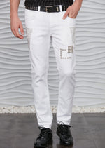 White Studded Luxe Jeans