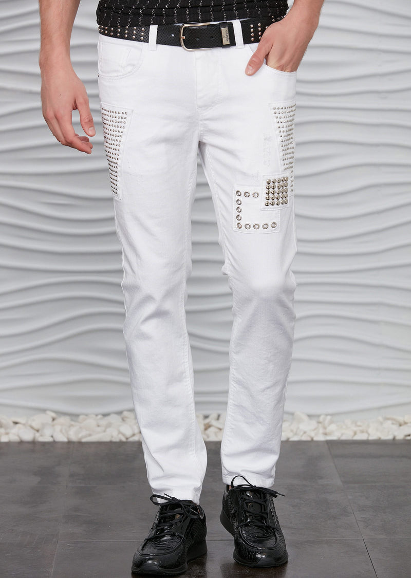 White Studded Luxe Jeans