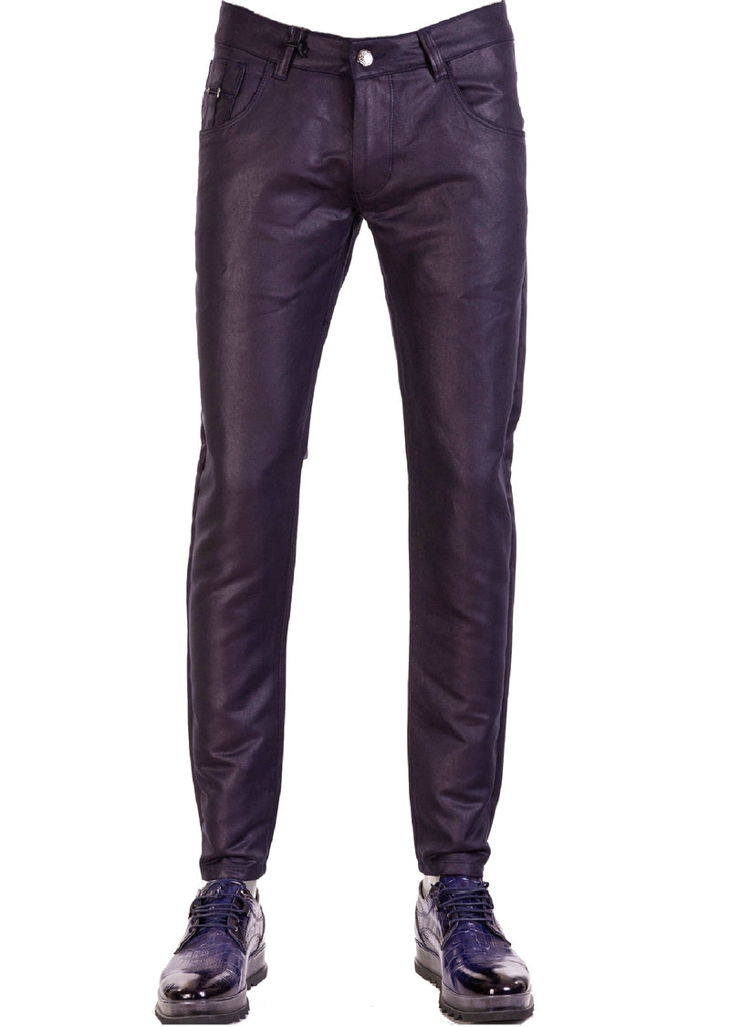 Navy D-Loop Ring Waxed Pants