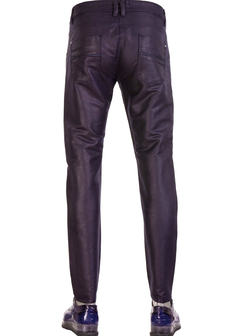 Navy D-Loop Ring Waxed Pants