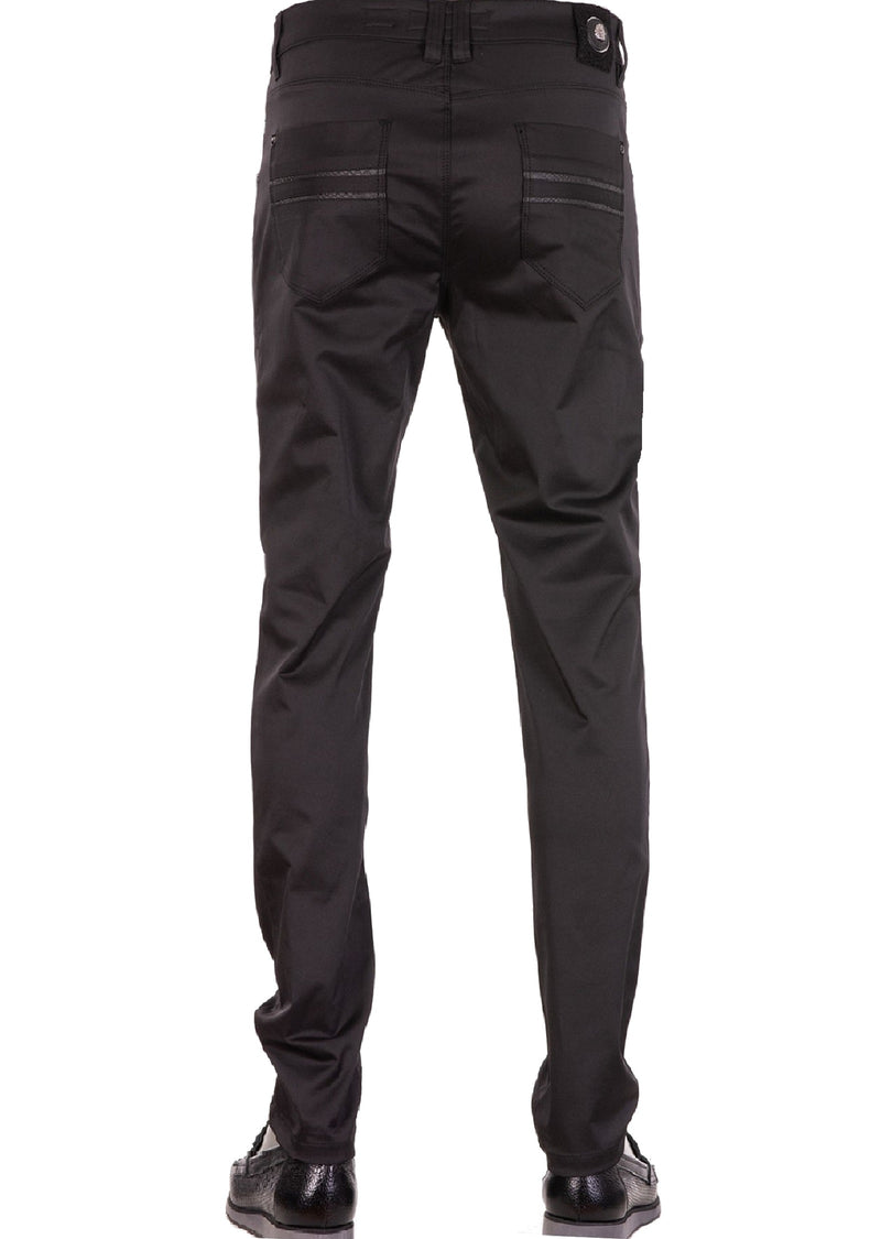 Black Triple D-Buckle Tech Pants