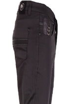Black Triple D-Buckle Tech Pants