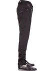 Black Zipper Leather Tech Pants