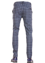 Navy "Miami" Plaid Stretch Pants