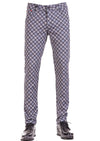 Gray Blue "Miami" Plaid Stretch Pants