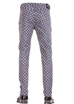 Gray Blue "Miami" Plaid Stretch Pants