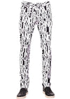 White "Alphabet" Print Luxe Pants