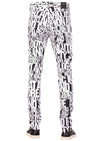 White "Alphabet" Print Luxe Pants