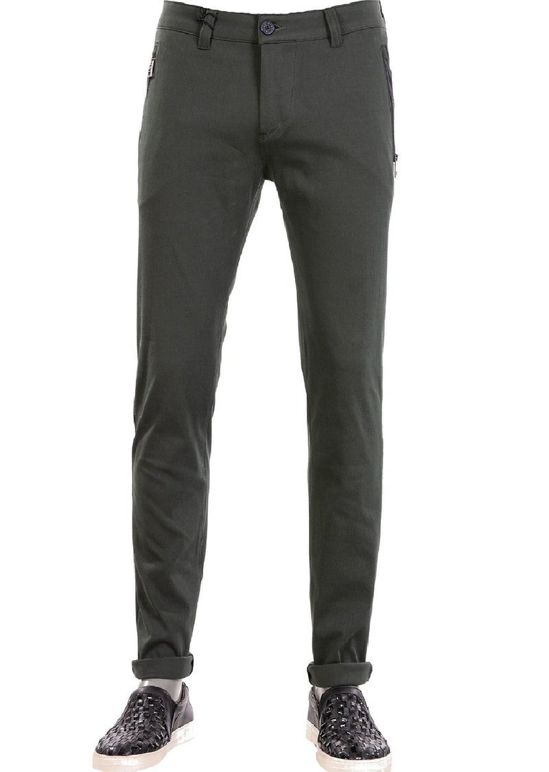 Green Performance Side Zipper Pants