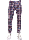 Navy "Jackson" Plaid Stretch Pants