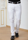 White "Fleur De Lis" Tech Pants