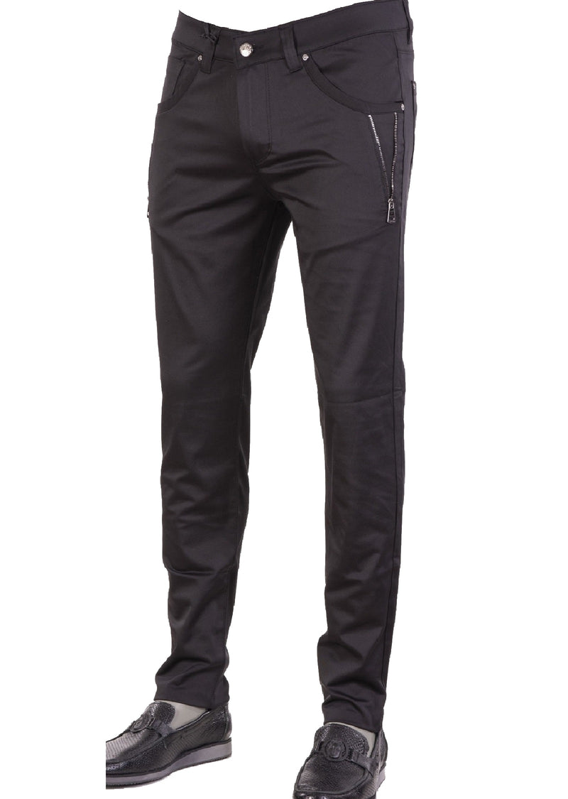 Black Side "V-Zipper" Tech Pants
