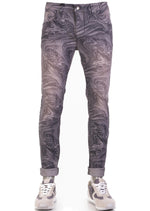 Gray Swirl Tie-Dye Jeans