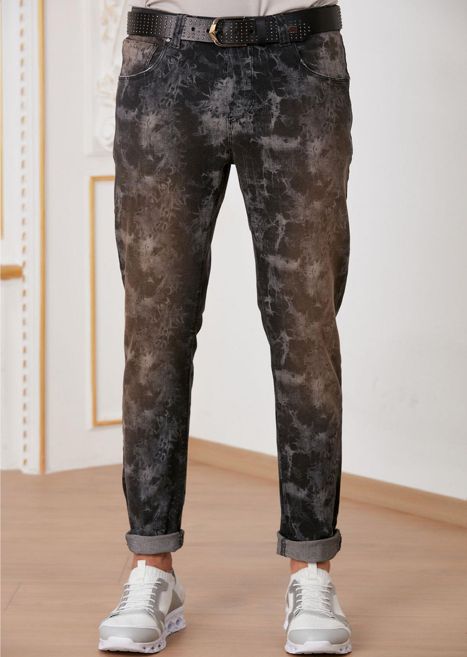 【HUECLOSET】送料・関税込★Tie-dye Black Wide Denim Black Gray Cloud Tie-Dye Jeans – MONDO Menswear