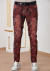 Burgundy Cloud Tie-Dye Jeans