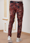 Burgundy Cloud Tie-Dye Jeans