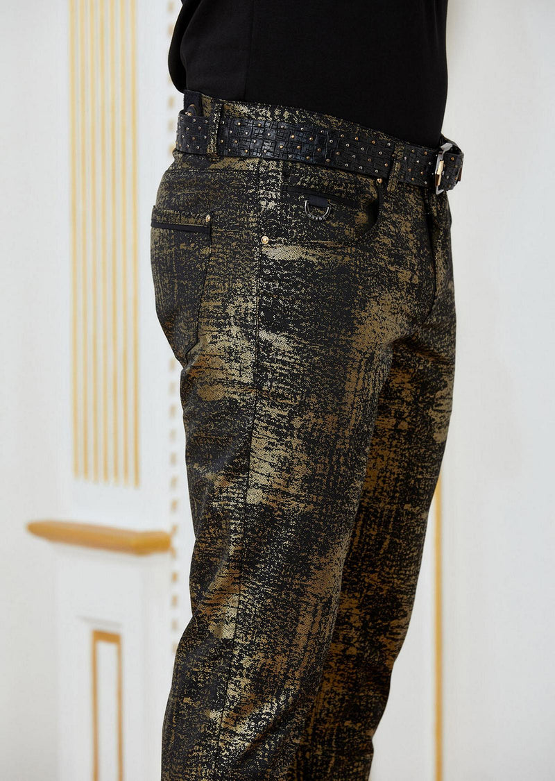 Black Gold Foil Stretchy Pants