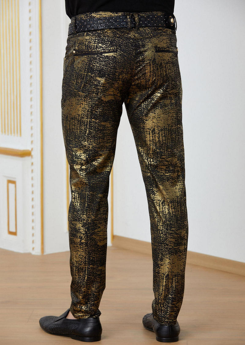 Black Gold Foil Stretchy Pants – MONDO Menswear